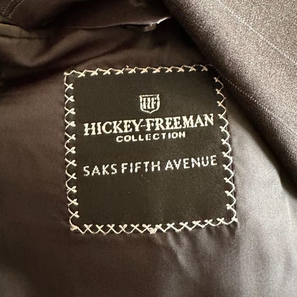 Hickey Freeman Gray Pinstriped Men's Blazer, Large, Pre-owned - Picture 4 of 5